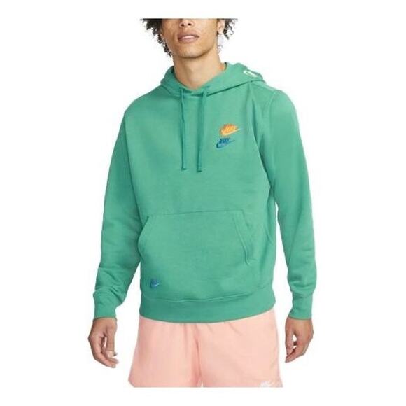 Nike Men’s Small / Women's Medium Green Fleece Hoodie Multi-Color Logo $55 - Picture 1 of 7